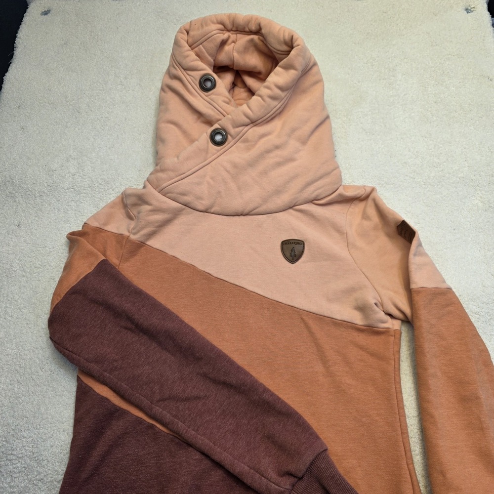 Wanakome Peach and Brown Hoodie
